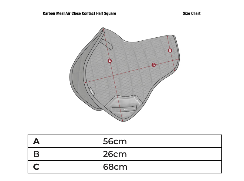 Tapis de Selle HALF pad Jumping Carbon MeshAir de LeMieux