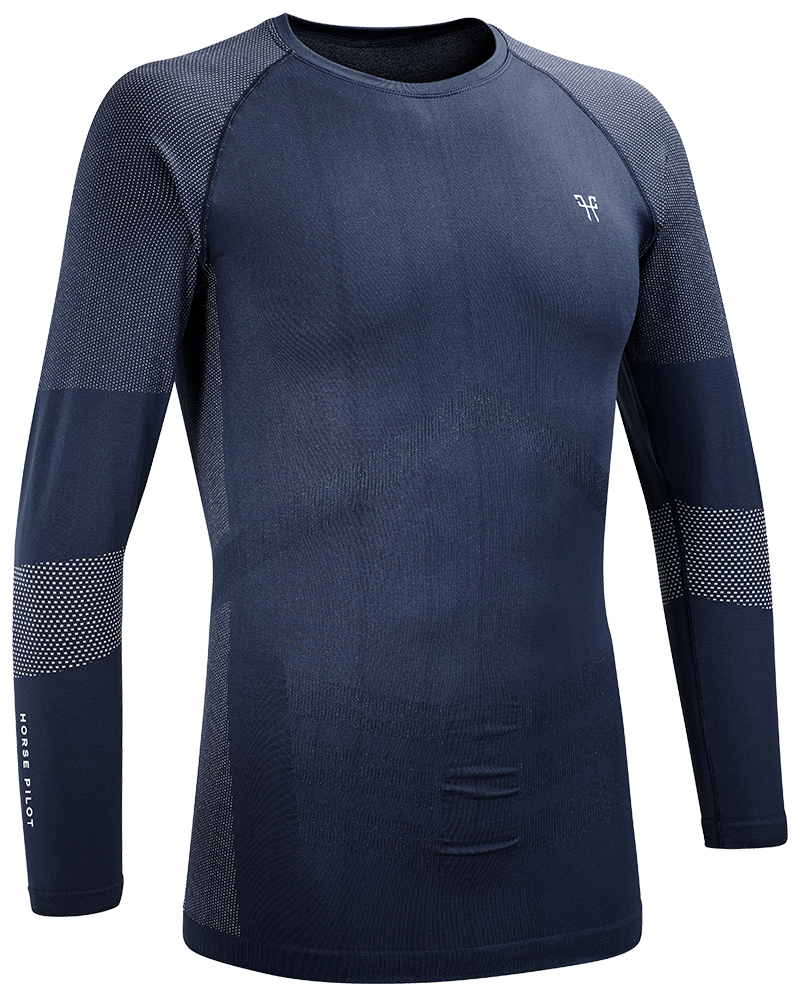 [CA-HP-019H-Navy-ML] Polo Optimax Homme Horse Pilot (Bleu marine, M/L)