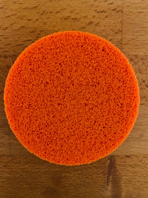 Leather care round sponge